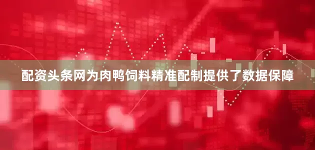 配资头条网为肉鸭饲料精准配制提供了数据保障