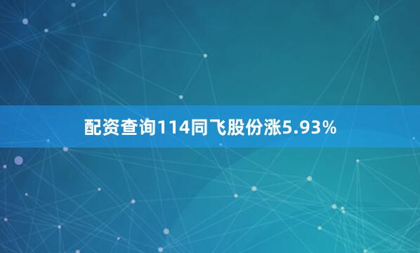 配资查询114同飞股份涨5.93%